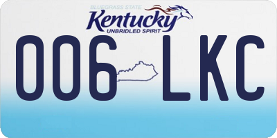 KY license plate 006LKC