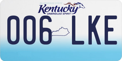 KY license plate 006LKE
