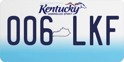 KY license plate 006LKF