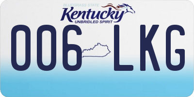 KY license plate 006LKG