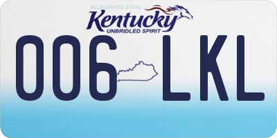 KY license plate 006LKL
