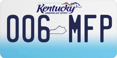 KY license plate 006MFP