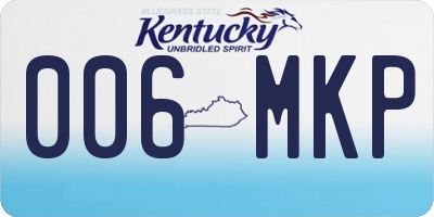 KY license plate 006MKP