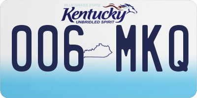 KY license plate 006MKQ