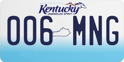 KY license plate 006MNG
