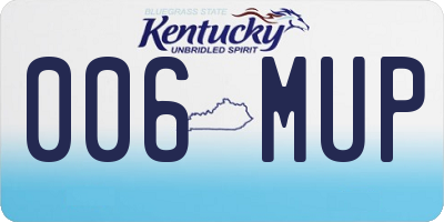 KY license plate 006MUP