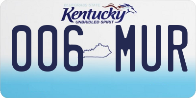 KY license plate 006MUR