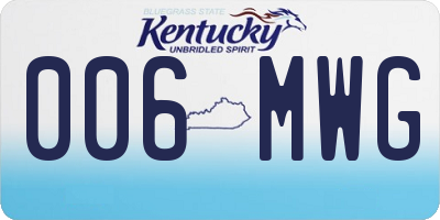 KY license plate 006MWG