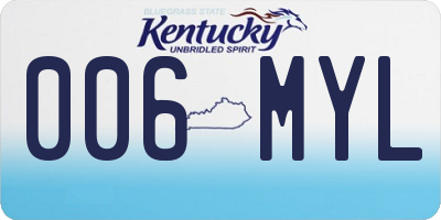 KY license plate 006MYL
