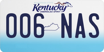 KY license plate 006NAS