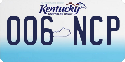 KY license plate 006NCP