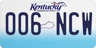 KY license plate 006NCW