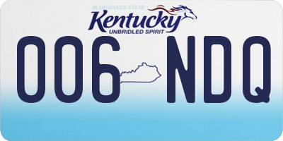 KY license plate 006NDQ