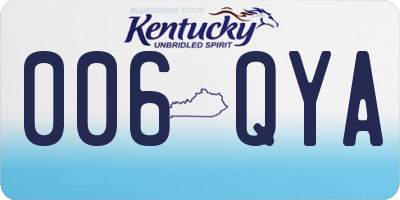 KY license plate 006QYA