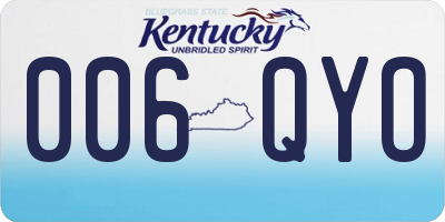 KY license plate 006QYO