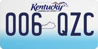 KY license plate 006QZC