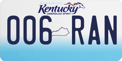 KY license plate 006RAN