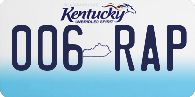 KY license plate 006RAP