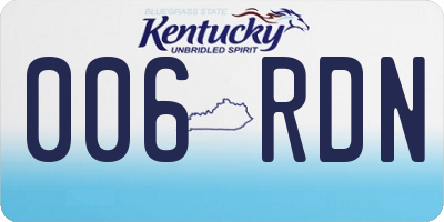 KY license plate 006RDN