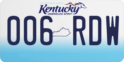 KY license plate 006RDW
