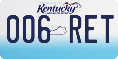 KY license plate 006RET
