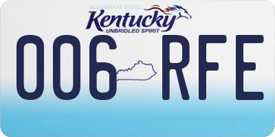 KY license plate 006RFE
