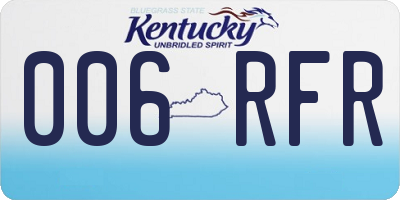KY license plate 006RFR
