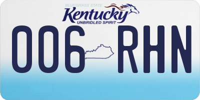 KY license plate 006RHN