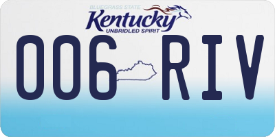 KY license plate 006RIV