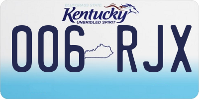 KY license plate 006RJX