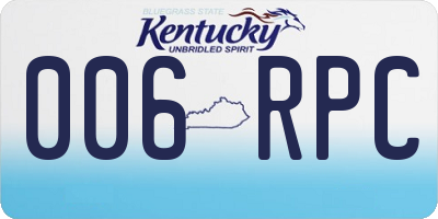 KY license plate 006RPC