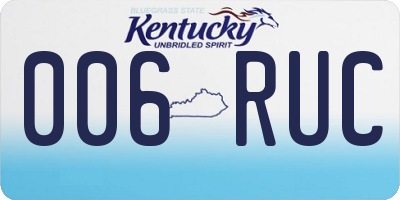 KY license plate 006RUC