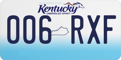 KY license plate 006RXF