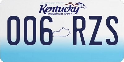 KY license plate 006RZS