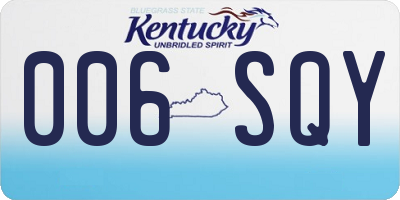KY license plate 006SQY