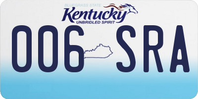 KY license plate 006SRA