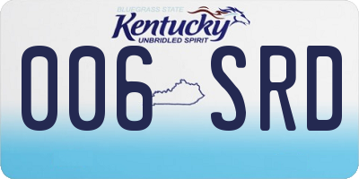KY license plate 006SRD