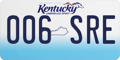 KY license plate 006SRE