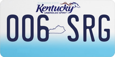 KY license plate 006SRG