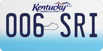 KY license plate 006SRI