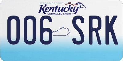 KY license plate 006SRK