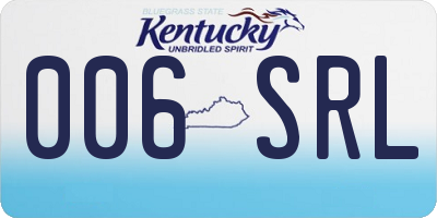 KY license plate 006SRL