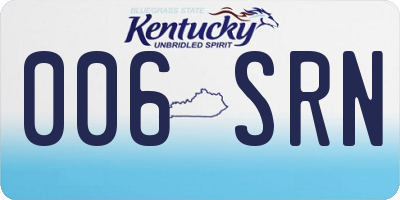 KY license plate 006SRN