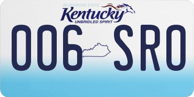 KY license plate 006SRO