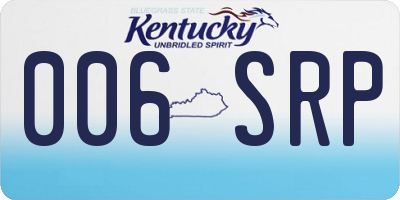 KY license plate 006SRP