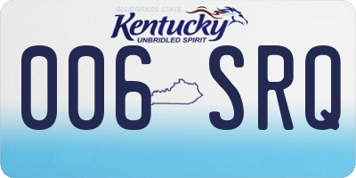 KY license plate 006SRQ
