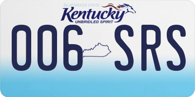 KY license plate 006SRS