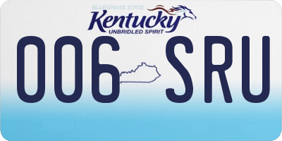 KY license plate 006SRU