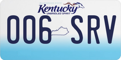 KY license plate 006SRV