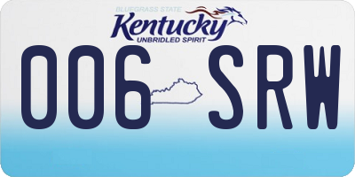 KY license plate 006SRW